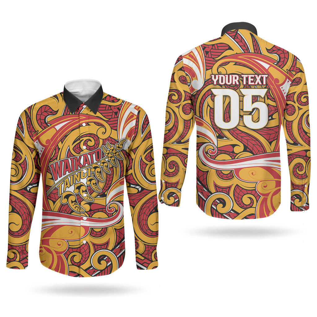 Custom Aotearoa Waikato Tainui Couples Matching Off Shoulder Maxi Dress and Long Sleeve Button Shirt Maori Tribal Pattern Koru Motif