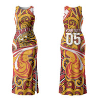 Custom Aotearoa Waikato Tainui Couples Matching Tank Maxi Dress and Hawaiian Shirt Maori Tribal Pattern Koru Motif