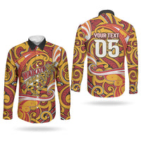 Custom Aotearoa Waikato Tainui Couples Matching Tank Maxi Dress and Long Sleeve Button Shirt Maori Tribal Pattern Koru Motif