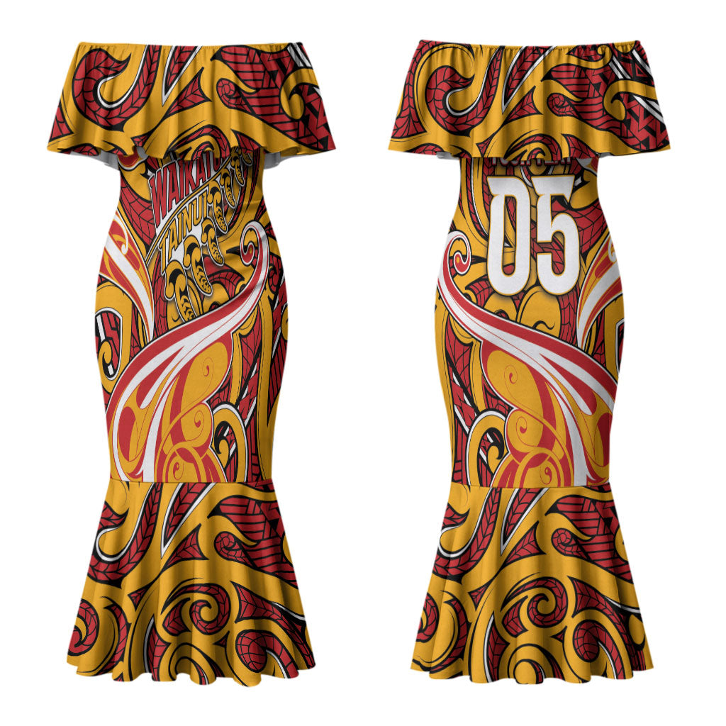 Custom Aotearoa Waikato Tainui Family Matching Mermaid Dress and Hawaiian Shirt Maori Tribal Pattern Koru Motif