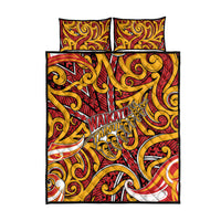 Aotearoa Waikato Tainui Quilt Bed Set Maori Tribal Pattern Koru Motif