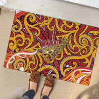 Aotearoa Waikato Tainui Rubber Doormat Maori Tribal Pattern Koru Motif