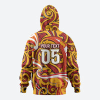 Custom Aotearoa Waikato Tainui Zip Hoodie Maori Tribal Pattern Koru Motif