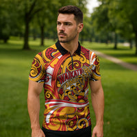 Custom Aotearoa Waikato Tainui Zipper Polo Shirt Maori Tribal Pattern Koru Motif