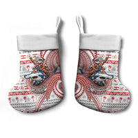 French Polynesian Christmas Stocking Santa Riding Hammerhead Shark Tahitian DT05 - Polynesian Pride