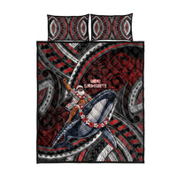 Aotearoa Christmas Quilt Bed Set Santa Riding Humpback Whale Maori Koru DT05 - Polynesian Pride