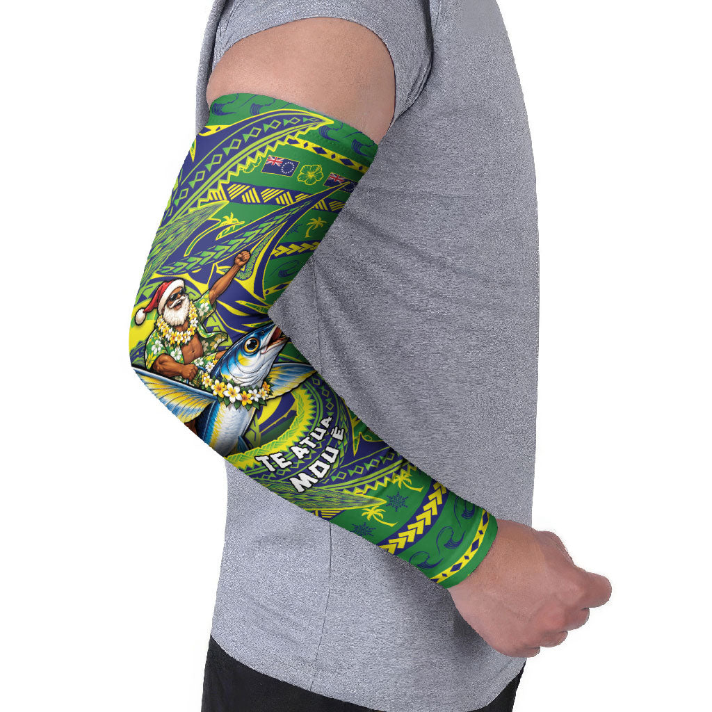 Cook Islands Christmas Arm Sleeves Santa Riding Flying Fish DT05 - Polynesian Pride