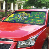 Cook Islands Christmas Auto Sun Shade Santa Riding Flying Fish DT05 - Polynesian Pride