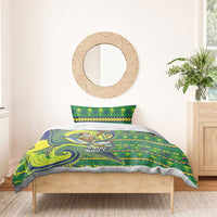 Cook Islands Christmas Bedding Set Santa Riding Flying Fish