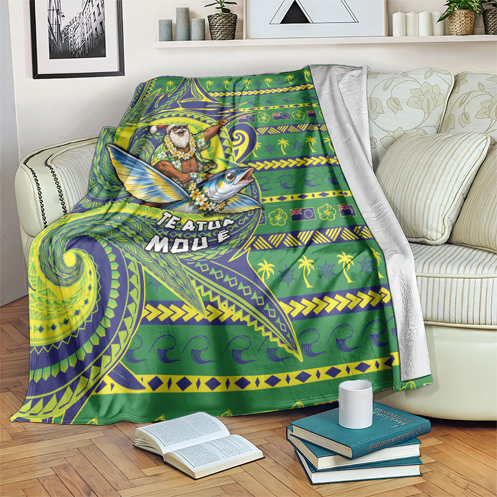 Cook Islands Christmas Blanket Santa Riding Flying Fish