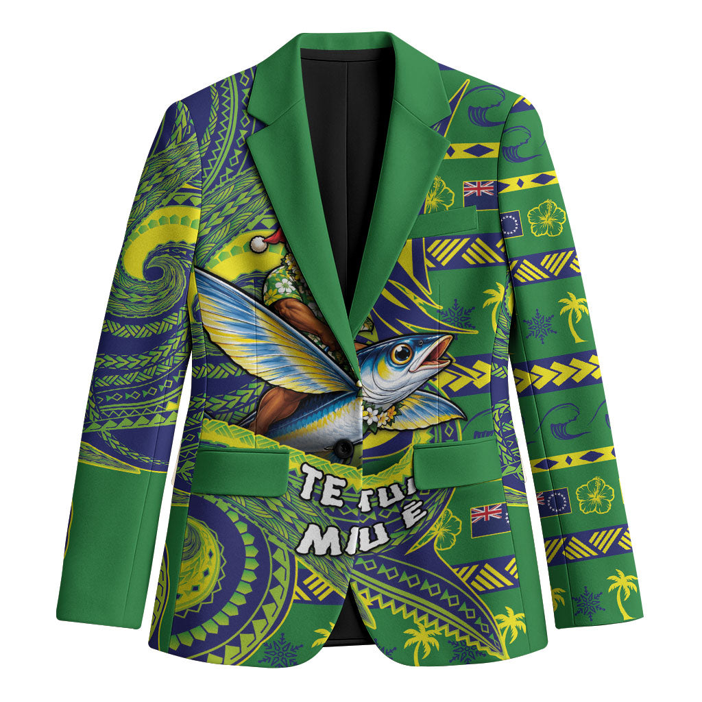 Cook Islands Christmas Blazer Santa Riding Flying Fish