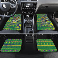 Cook Islands Christmas Car Mats Santa Riding Flying Fish DT05 Set 4pcs Green - Polynesian Pride