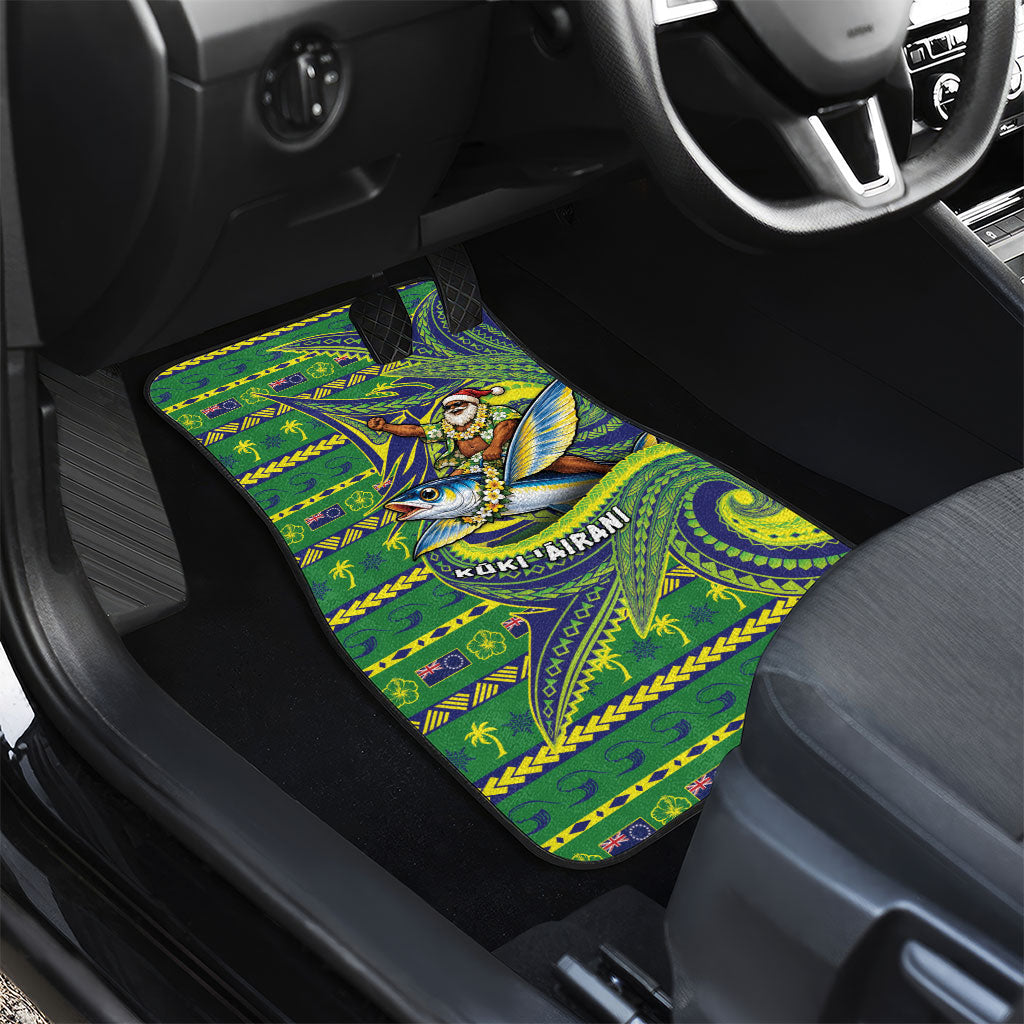 Cook Islands Christmas Car Mats Santa Riding Flying Fish DT05 - Polynesian Pride
