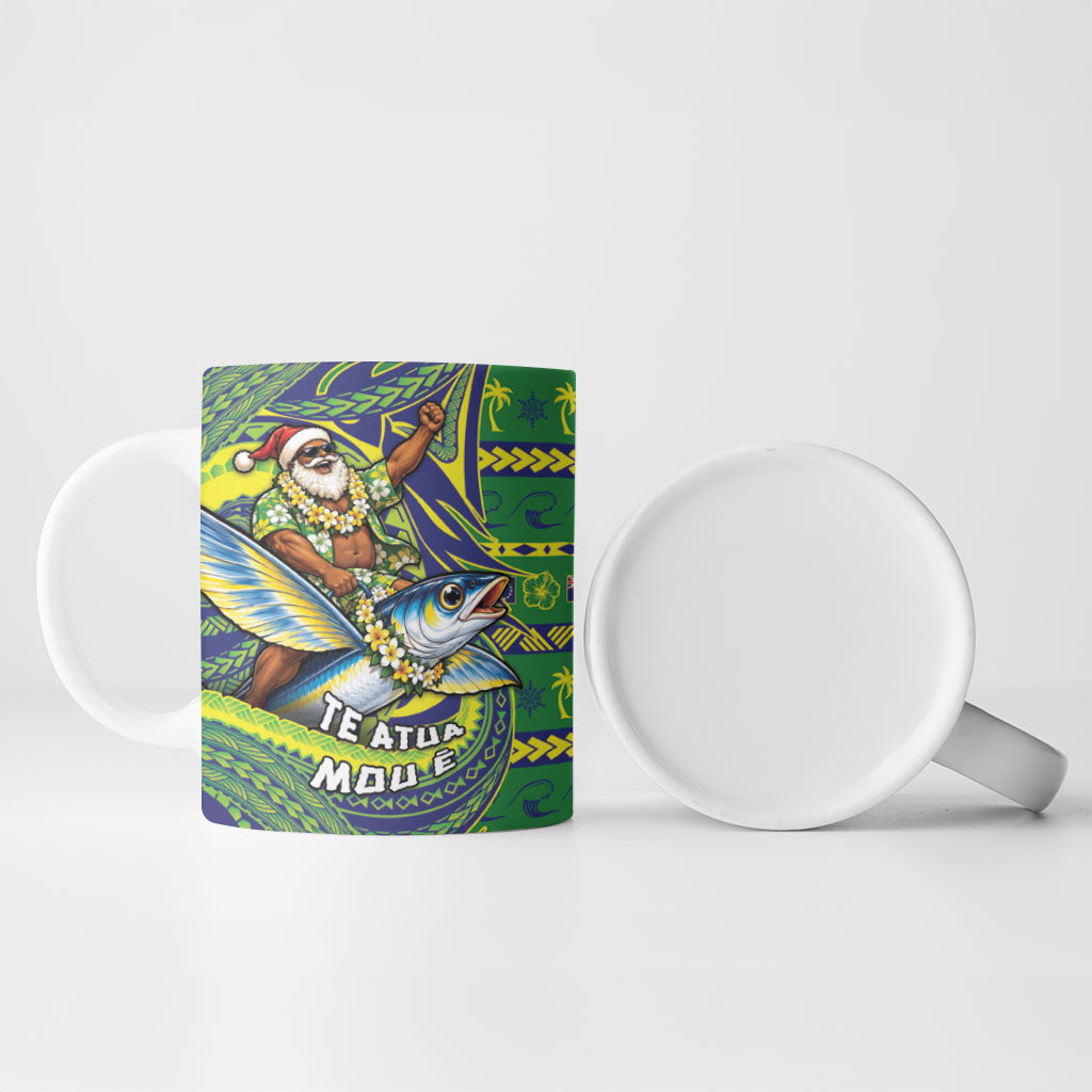 Cook Islands Christmas Ceramic Mug Santa Riding Flying Fish DT05 - Polynesian Pride