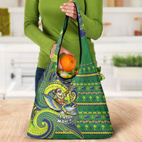Cook Islands Christmas Grocery Bag Santa Riding Flying Fish DT05 - Polynesian Pride