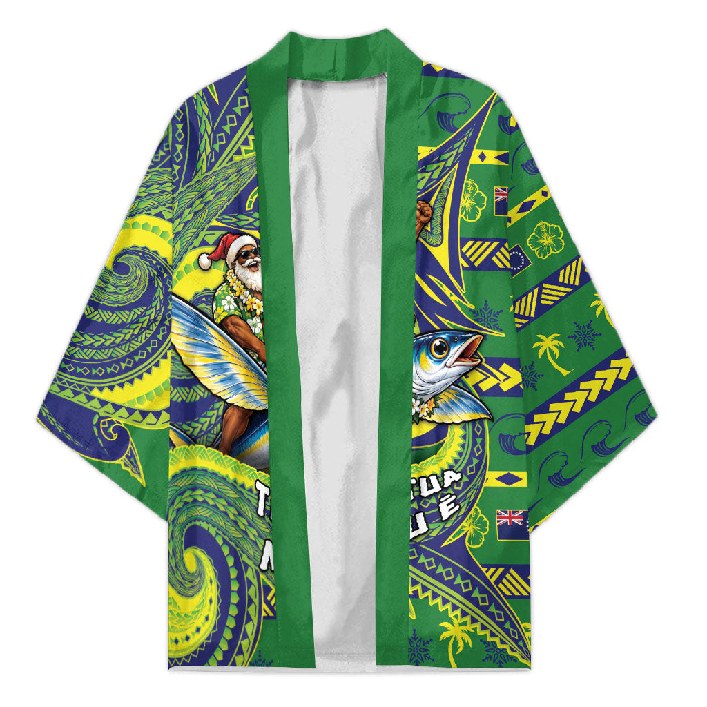 Cook Islands Christmas Kimono Santa Riding Flying Fish