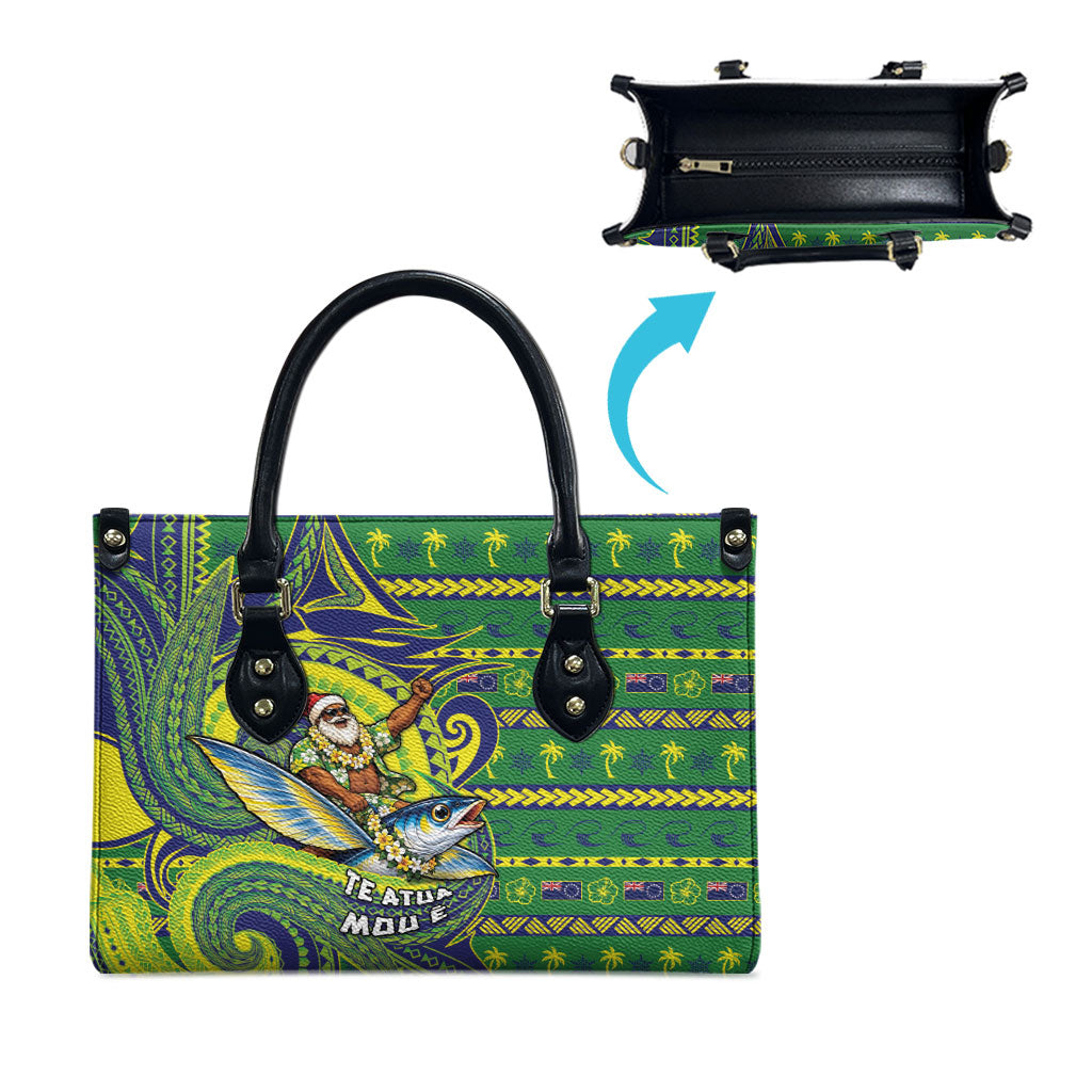 Cook Islands Christmas Leather Bag Santa Riding Flying Fish DT05 - Polynesian Pride