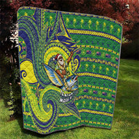 Cook Islands Christmas Quilt Santa Riding Flying Fish DT05 - Polynesian Pride