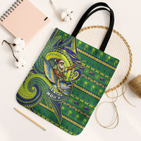 Cook Islands Christmas Tote Bag Santa Riding Flying Fish DT05 Black Strap One Size Green - Polynesian Pride