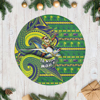 Cook Islands Christmas Tree Skirt Santa Riding Flying Fish DT05 Casual Green - Polynesian Pride