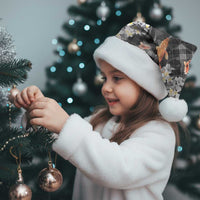 Black Palaka Hawaiian And Japanese Christmas Santa Hat Sakura Lei With Koi Fish - Polynesian Pride