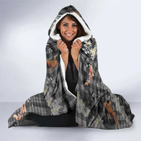 Black Palaka Hawaiian And Japanese Hooded Blanket Sakura Lei With Koi Fish - Polynesian Pride