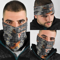 Black Palaka Hawaiian And Japanese Neck Gaiter Sakura Lei With Koi Fish - Polynesian Pride