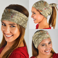 Beige Palaka Hawaiian And Japanese Neck Gaiter Sakura Lei With Koi Fish - Polynesian Pride