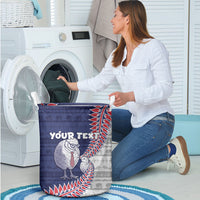 Personalised New Zealand Father's Day Laundry Basket Daddy Kiwi Bird Silver Ferns