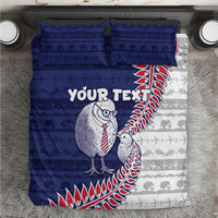Personalised New Zealand Father's Day Bedding Set Daddy Kiwi Bird Silver Ferns