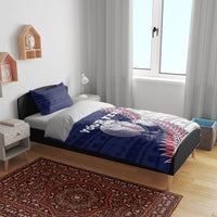 Personalised New Zealand Father's Day Bedding Set Daddy Kiwi Bird Silver Ferns