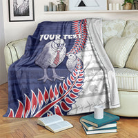 Personalised New Zealand Father's Day Blanket Daddy Kiwi Bird Silver Ferns
