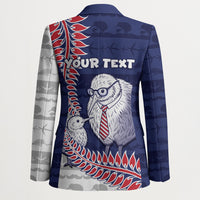 Personalised New Zealand Father's Day Blazer Daddy Kiwi Bird Silver Ferns