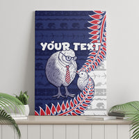 Personalised New Zealand Father's Day Canvas Wall Art Daddy Kiwi Bird Silver Ferns