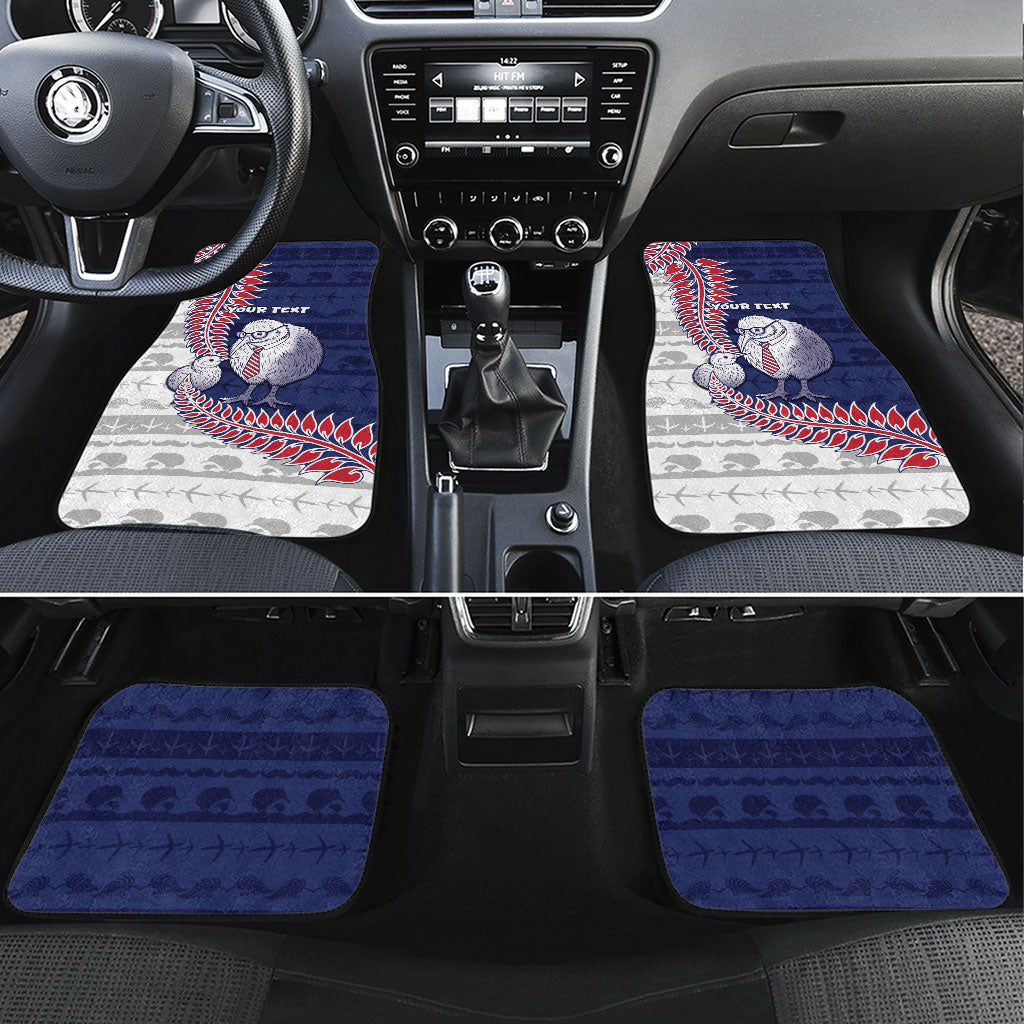 Personalised New Zealand Father's Day Car Mats Daddy Kiwi Bird Silver Ferns