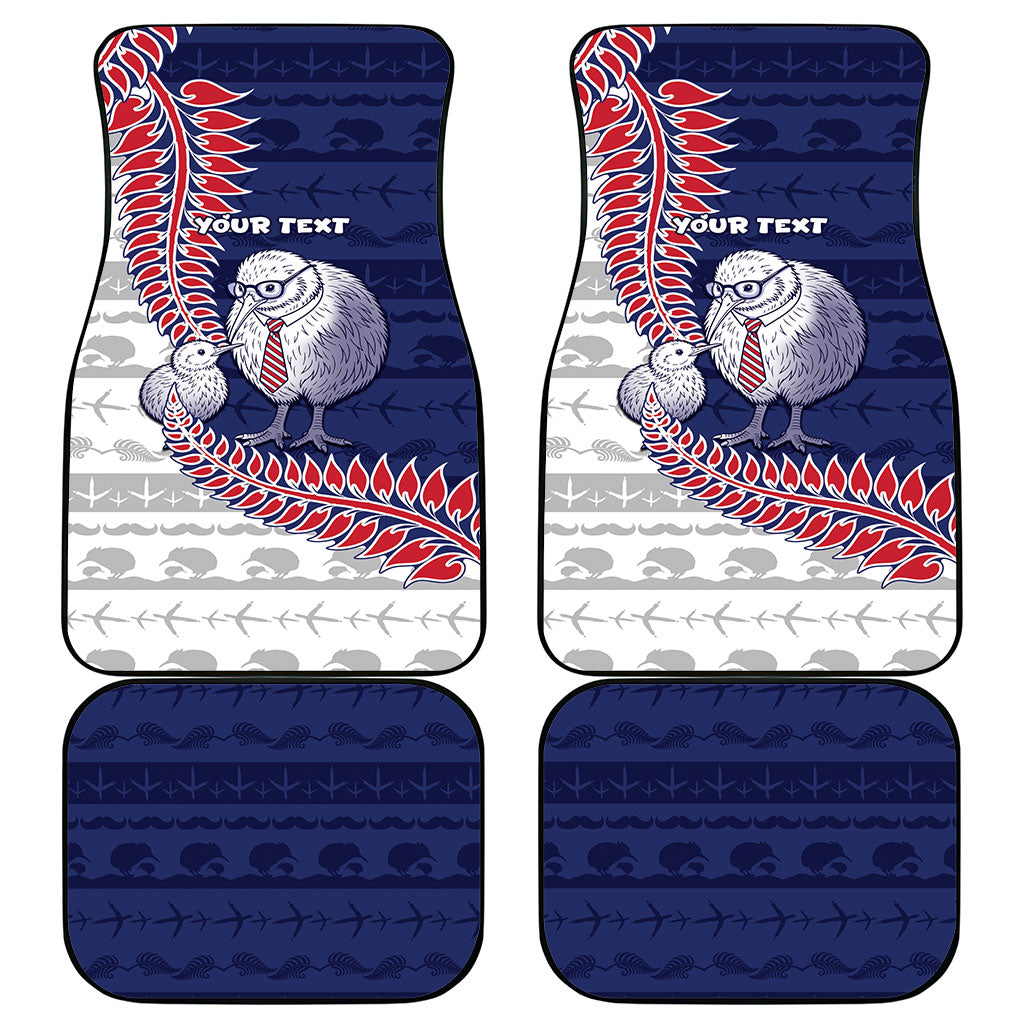 Personalised New Zealand Father's Day Car Mats Daddy Kiwi Bird Silver Ferns