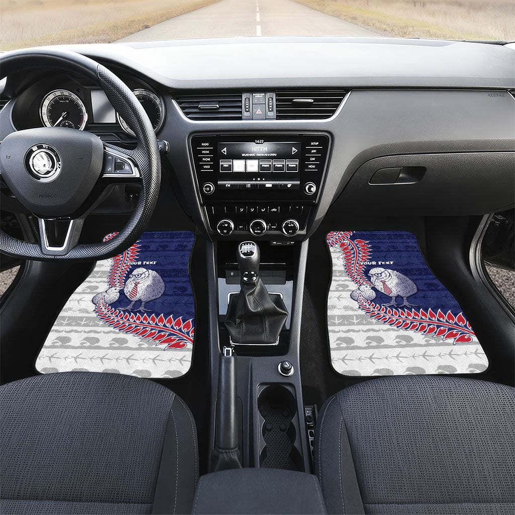 Personalised New Zealand Father's Day Car Mats Daddy Kiwi Bird Silver Ferns