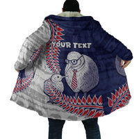 Personalised New Zealand Father's Day Cloak Daddy Kiwi Bird Silver Ferns