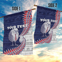 Personalised New Zealand Father's Day Garden Flag Daddy Kiwi Bird Silver Ferns