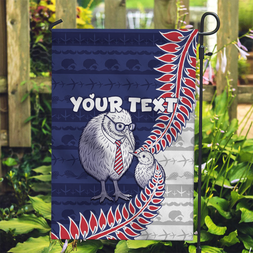 Personalised New Zealand Father's Day Garden Flag Daddy Kiwi Bird Silver Ferns