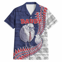 Personalised New Zealand Father's Day Hawaiian Shirt Daddy Kiwi Bird Silver Ferns