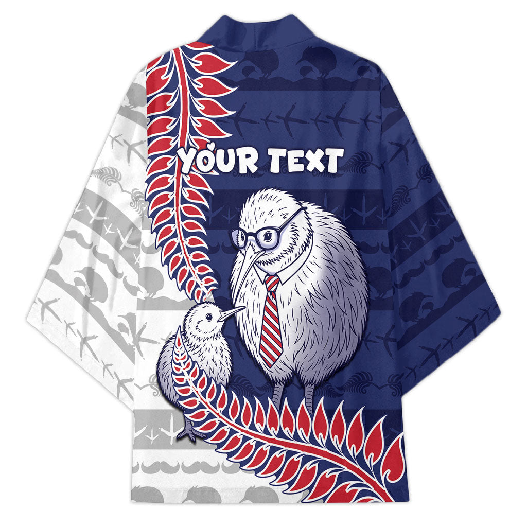 Personalised New Zealand Father's Day Kimono Daddy Kiwi Bird Silver Ferns