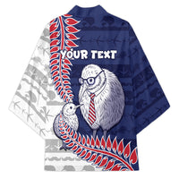 Personalised New Zealand Father's Day Kimono Daddy Kiwi Bird Silver Ferns