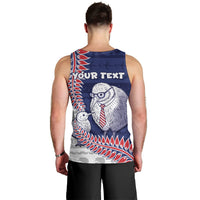Personalised New Zealand Father's Day Men Tank Top Daddy Kiwi Bird Silver Ferns