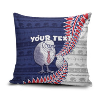 Personalised New Zealand Father's Day Pillow Cover Daddy Kiwi Bird Silver Ferns