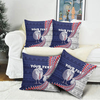 Personalised New Zealand Father's Day Pillow Cover Daddy Kiwi Bird Silver Ferns