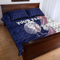 Personalised New Zealand Father's Day Quilt Bed Set Daddy Kiwi Bird Silver Ferns