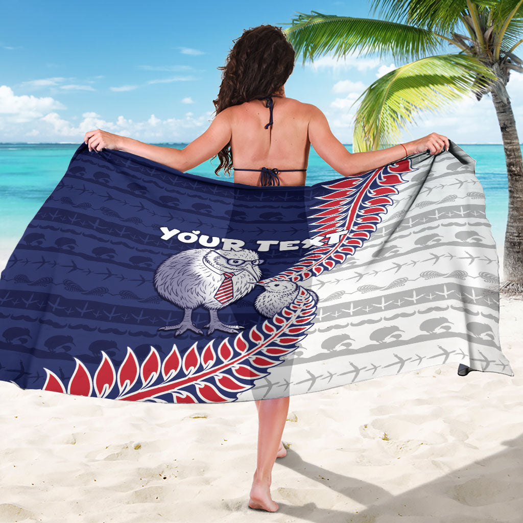 Personalised New Zealand Father's Day Sarong Daddy Kiwi Bird Silver Ferns