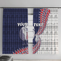 Personalised New Zealand Father's Day Window Curtain Daddy Kiwi Bird Silver Ferns