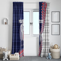 Personalised New Zealand Father's Day Window Curtain Daddy Kiwi Bird Silver Ferns